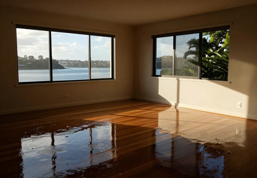 Sewage spill in a St Ives backyard before cleanup